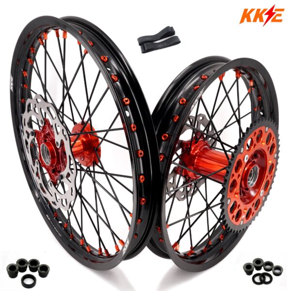 KKE 21" 18" Cast Enduro Wheels For KTM EXC EXC-F EXC-E 2003-2024 Black Spokes - Image 13