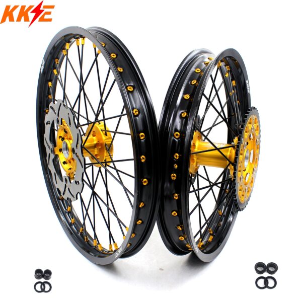 KKE 21 & 19 MX Wheels Rims for SUZUKI RMZ250 2007-2024 RMZ450 2005-2024 Black Spokes - Image 11